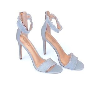 Freya Blue Denim Ankle Strap Heels